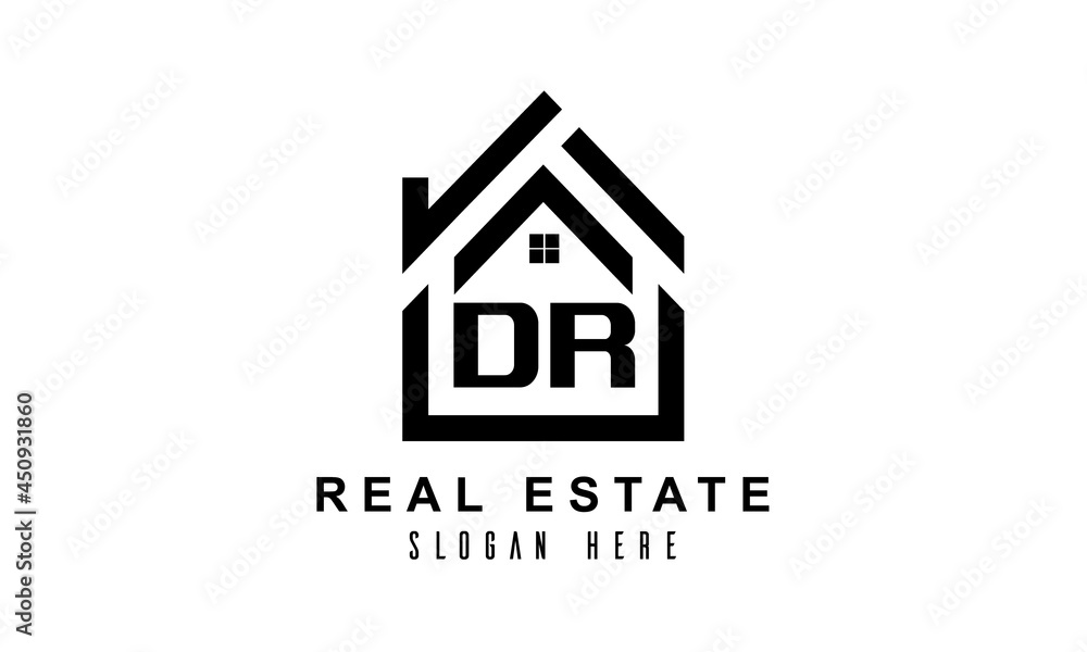 DR real estate house latter logo DR real estate house latter logo