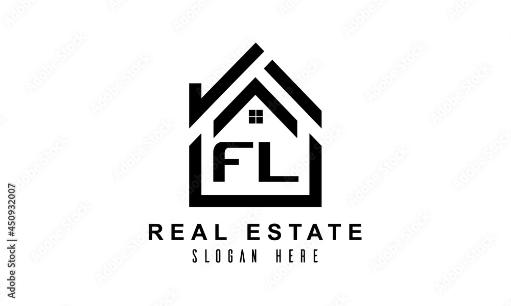 FL real estate house latter logo FL real estate house latter logo