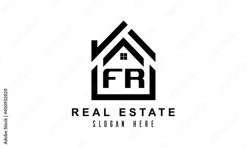 FR real estate house latter logo FR real estate house latter logo