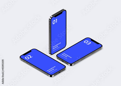 Smartphone Mockup | Fully Editable File, Replaceable Screen, Separated Shadow and Background