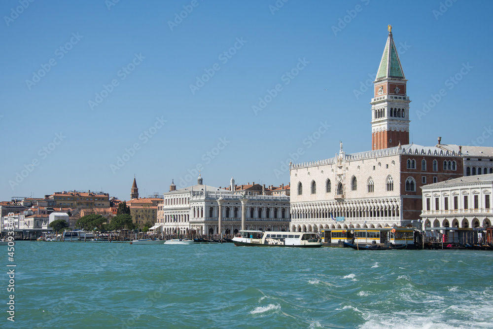 Doge's Palace and  Campanile di San Marco  in Venice,Italy,2019