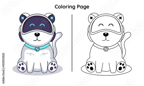 cute robot dog with coloring page