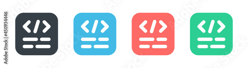 Programming icon. Code symbol. Software concept