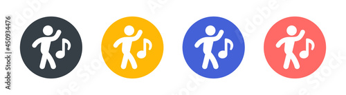 Man enjoy dance party icon vector illustration.