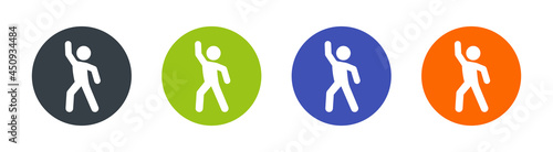 Man dancing icon on circle design.