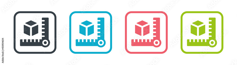 Measurement of goods dimension icon.