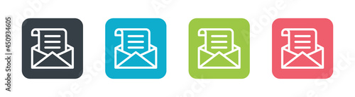 Open envelope icon. Sending correspondence symbol