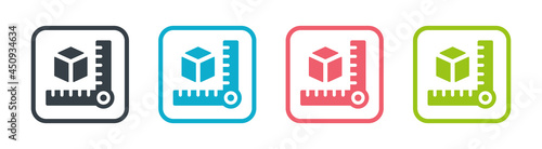 Measurement of goods dimension icon.