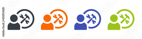 Repairman, technician service icon vector illustration