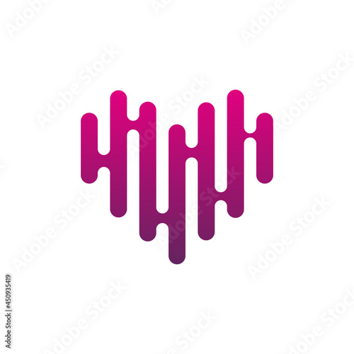 heart beat logo icon digital illustration