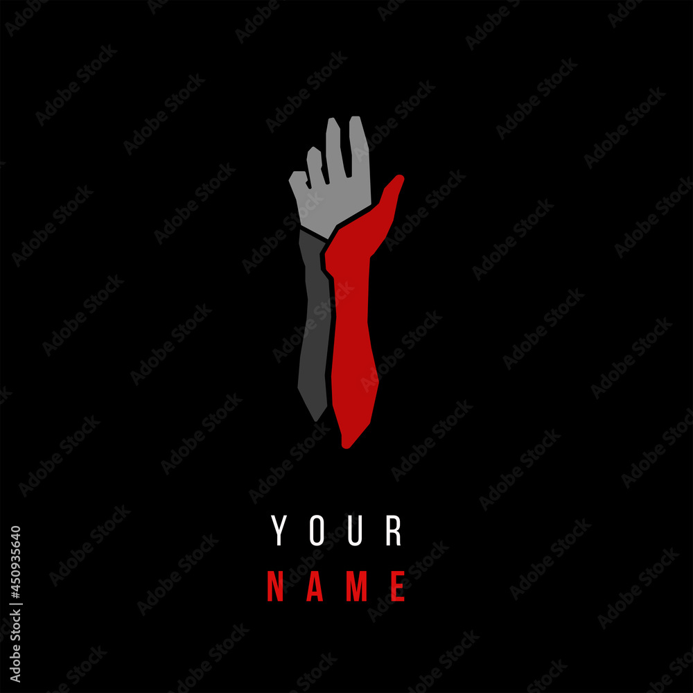 Fototapeta premium Logo Design Arm Gamer Technological and colorful