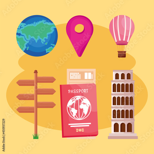 six tourism day icons
