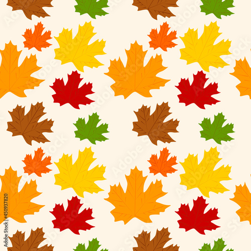 Seamless Maple Leaf Pattern vector illustration