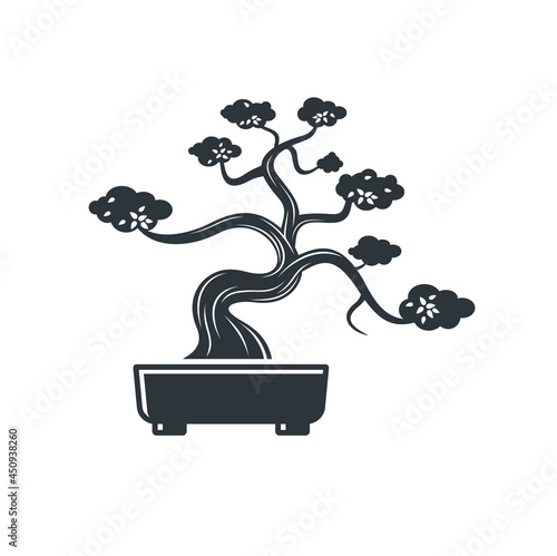 illustration of a bonsai, bonsai icon, vector art.