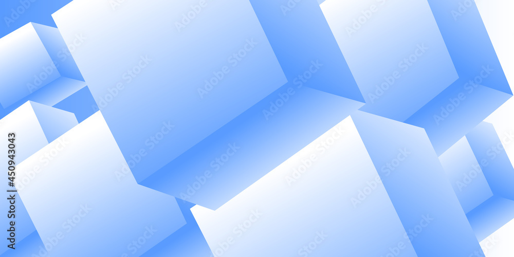 Fototapeta premium Abstract cube pattern, blue background made of chaotic cubes. 3d rendering of realistic cube backgrounds or wallpapers