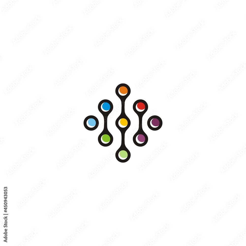Fototapeta premium Abstract vector Virus circle logotype Orange isolated logo icon sun Flower