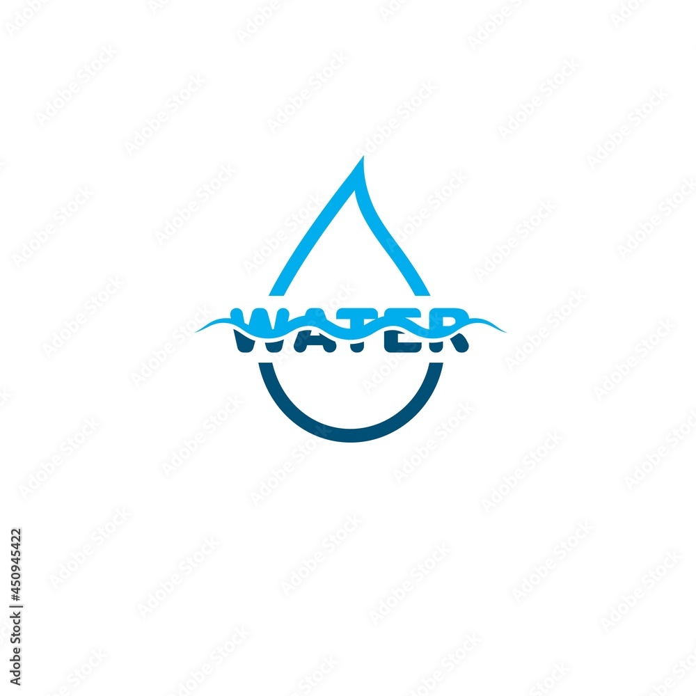 Fototapeta premium water font wave with water drop icon vector design concept