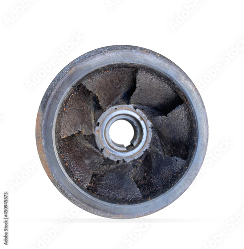 Φωτογραφία Closeup impeller corrosion of isolated on white background with clipping path, i