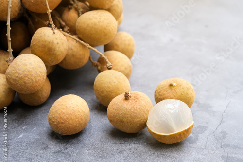 Fresh longan bundle isolated on white background  Longan Thai Fruit 