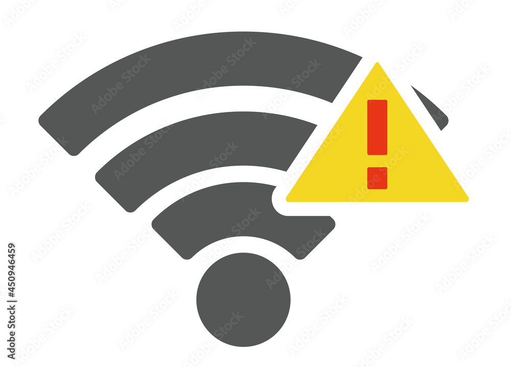 Wifi接続エラーのイメージイラスト フレーム ラインイラスト Stock Vector Adobe Stock