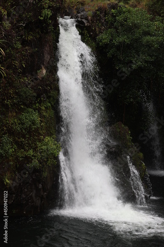 Waterfalls  waves and Volcanic Rocks in Maui  Hawaii