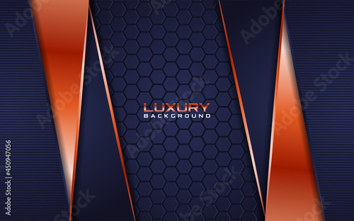 Luxury navy background combination with line rose gold