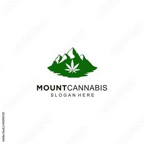 Logo icon symbol green mountain marijuana design idea creative inspiration symbol template garden farm.