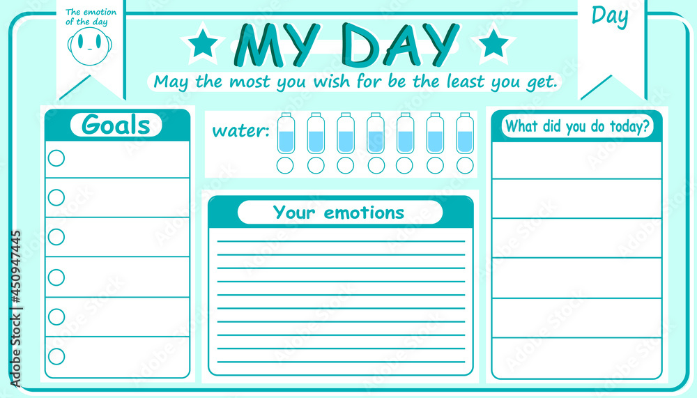 Plan for the day. Diary. Organizer of the day. Diary of the day. Sheet for notes Plan for the day. Diary. Organizer of the day. Diary of the day. Sheet for notes
