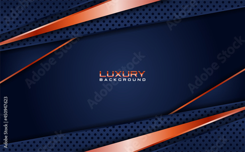 Luxury navy background dot texture combination with line rose gold