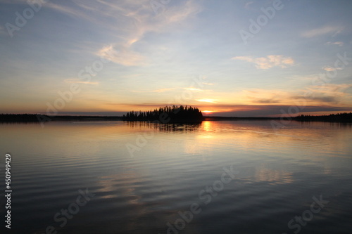 Sunset Behind The Island, Elk Island National Park, Alberta © Michael Mamoon