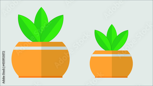 Home plants in flowerpot. Houseplants isolated. Trendy style, urban jungle decor. Set collection. Green, brown pastel colors. Print, poster, banner.