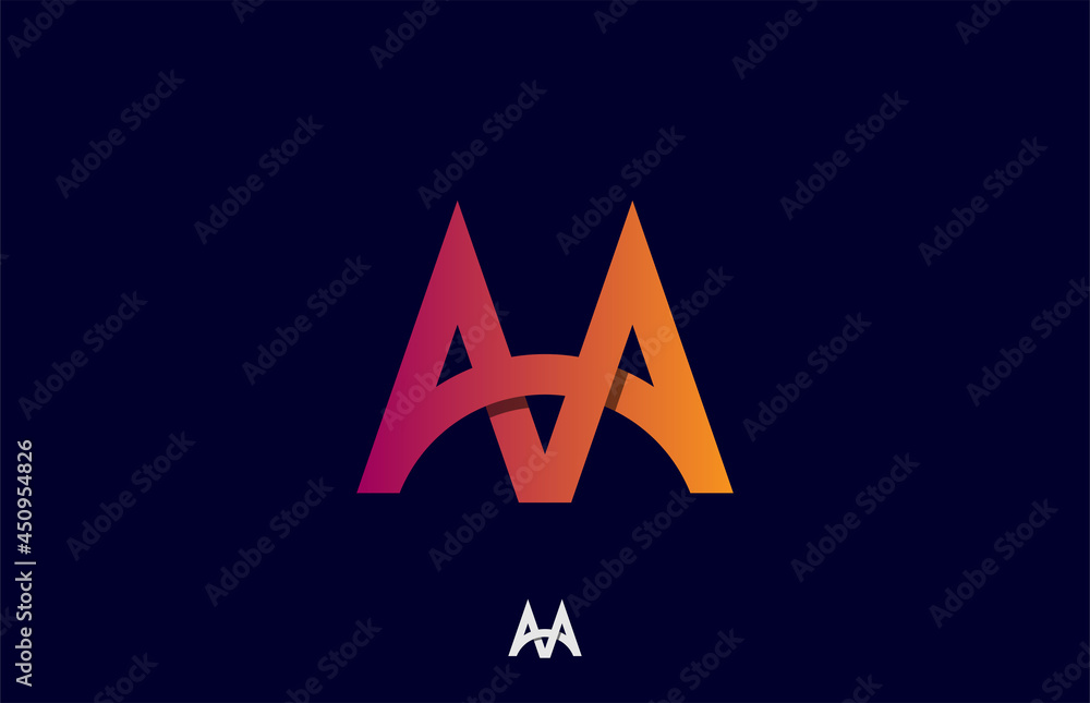 combination of letter a with a, creative unique abstract 3d letter aa logo design - obrazy, fototapety, plakaty 