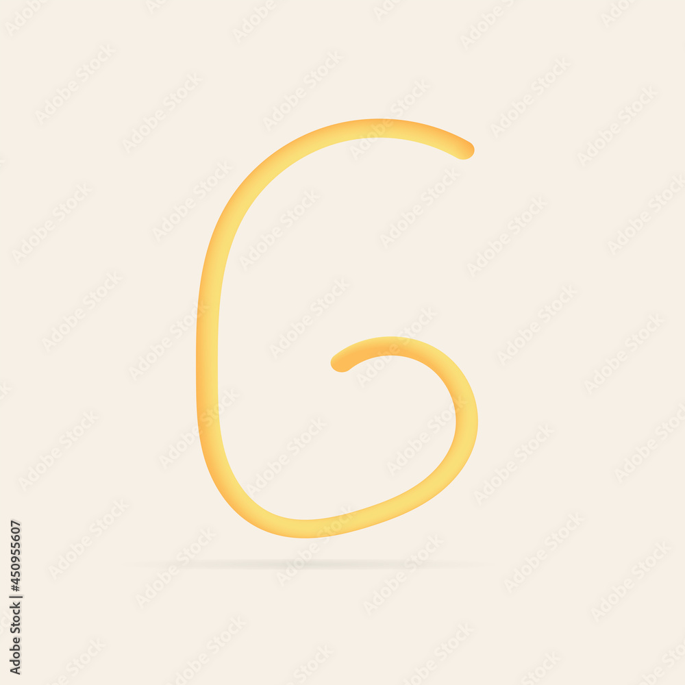 G letter spaghetti design. Vector hand draw realistic food font. Isolated Italian pasta for tasty poster, restaurant identity, gourmet element and more G letter spaghetti design. Vector hand draw realistic food font. Isolated Italian pasta for tasty poster, restaurant identity, gourmet element and more
