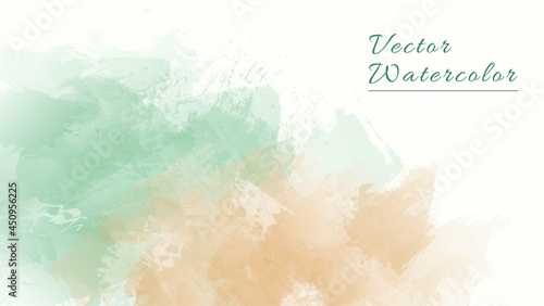 Abstract Colorful Green Orange Watercolor Texture Background  Good For Banner  Presentation Or Frame Template