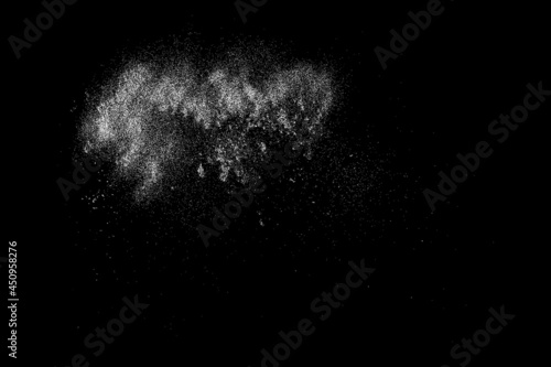 White splashes isolated on black background. Abstract vector explosion. Digitally generated image. Illustration, EPS 10.