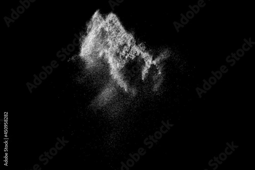 White splashes isolated on black background. Abstract vector explosion. Digitally generated image. Illustration, EPS 10.