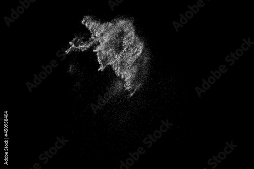 White splashes isolated on black background. Abstract vector explosion. Digitally generated image. Illustration, EPS 10.