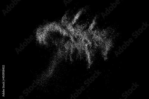 White splashes isolated on black background. Abstract vector explosion. Digitally generated image. Illustration, EPS 10.