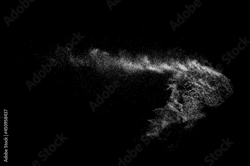 White splashes isolated on black background. Abstract vector explosion. Digitally generated image. Illustration, EPS 10.