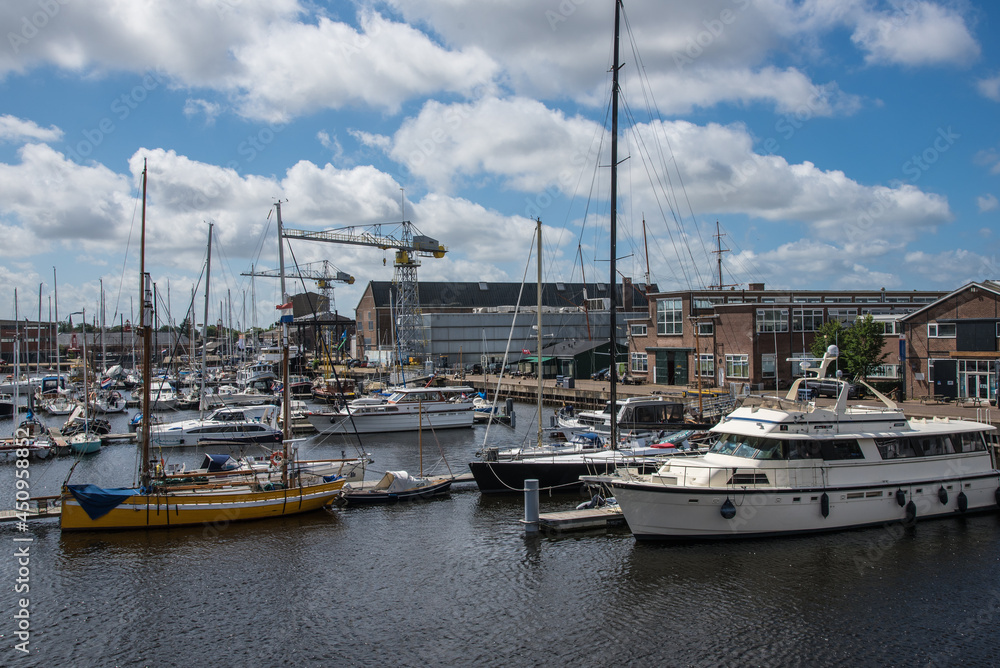 Den Helder, the Netherlands. July 31th, 2021. The marina at the former Willemsoord shipyard in Den Helder.