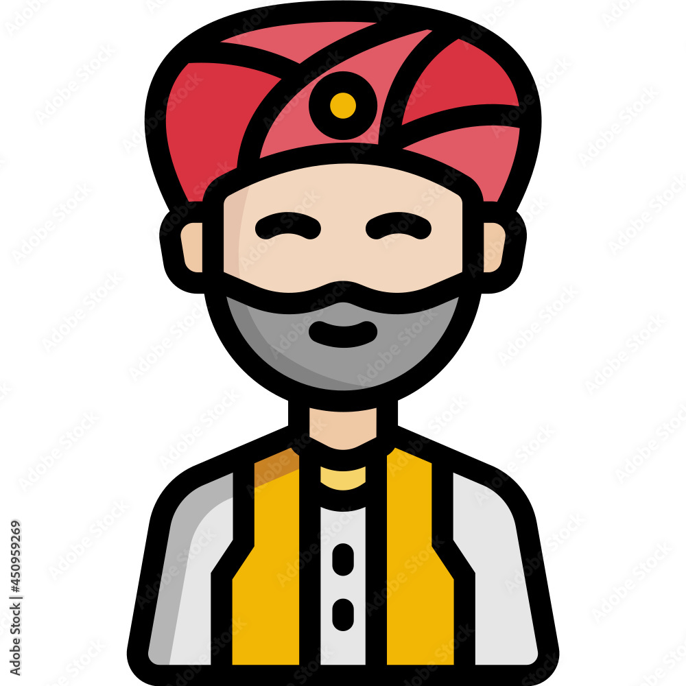 Obraz premium indian man line icon