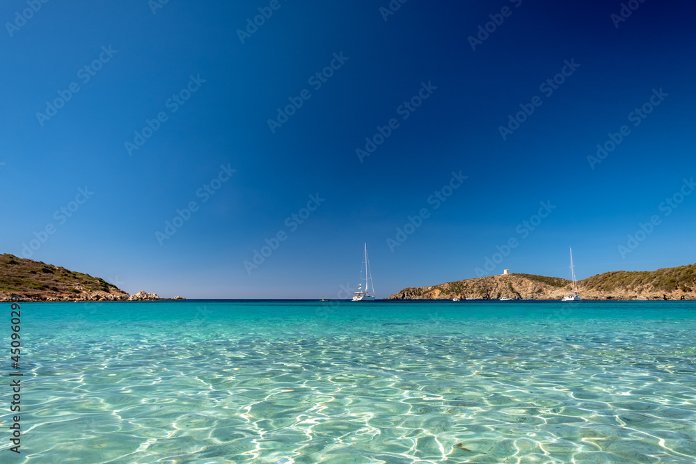 Turredda beach, Sardinia, in a summer day