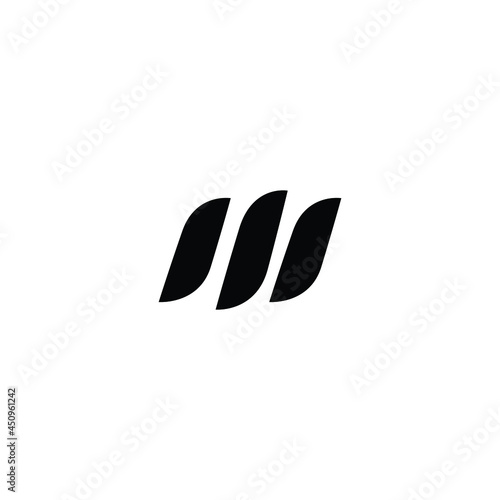 Letter M waves vector logo design