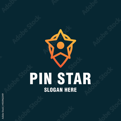 Free Download Pin star logo template on modern style  - GFXLoad