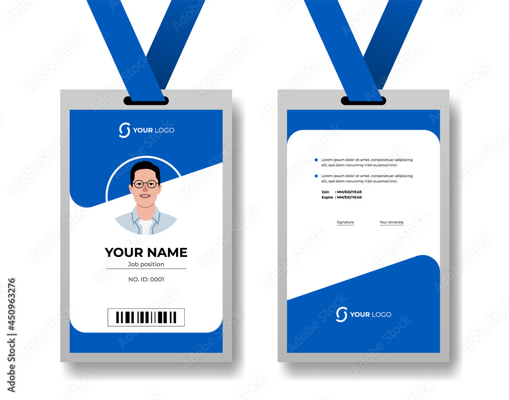 professional corporate id card template, clean id card design with