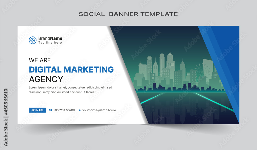 Social media cover vector templates fully editable, advertising design, web banner template