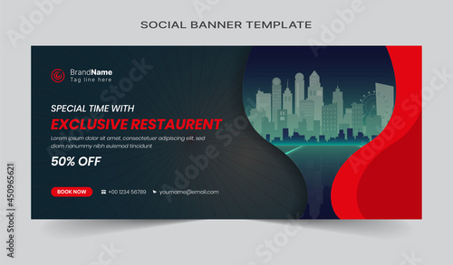Social media cover vector templates fully editable, advertising design, web banner template