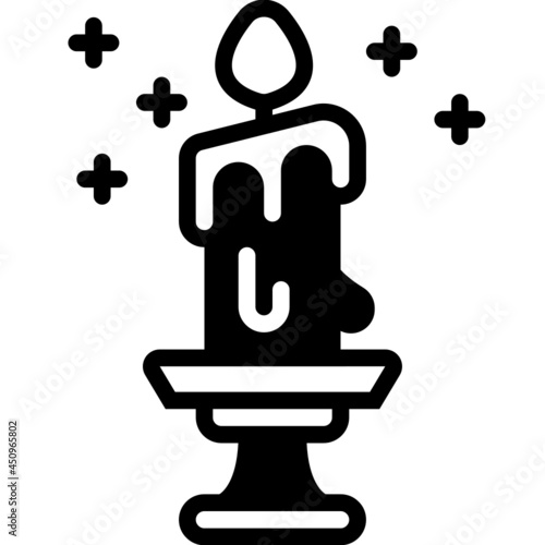 candle solid line icon