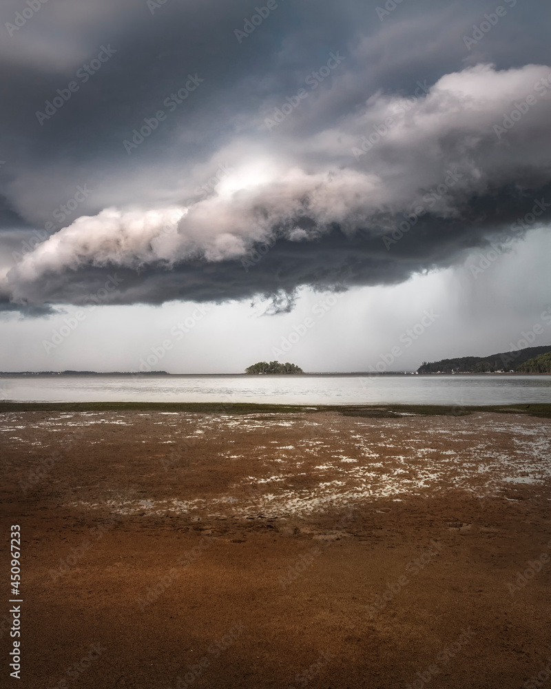 Shelf cloud over the ocean, Australia Shelf cloud over the ocean, Australia