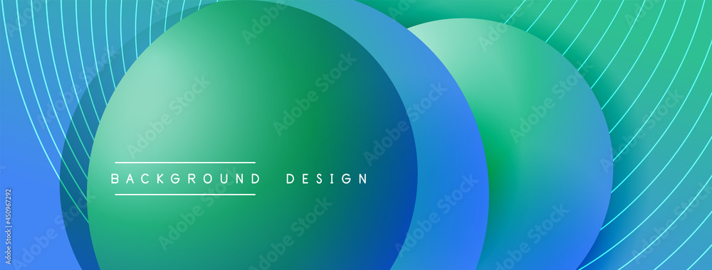 Gradient circles with shadows. Vector techno abstract background. Modern overlapping forms wallpaper background, design template Gradient circles with shadows. Vector techno abstract background. Modern overlapping forms wallpaper background, design template